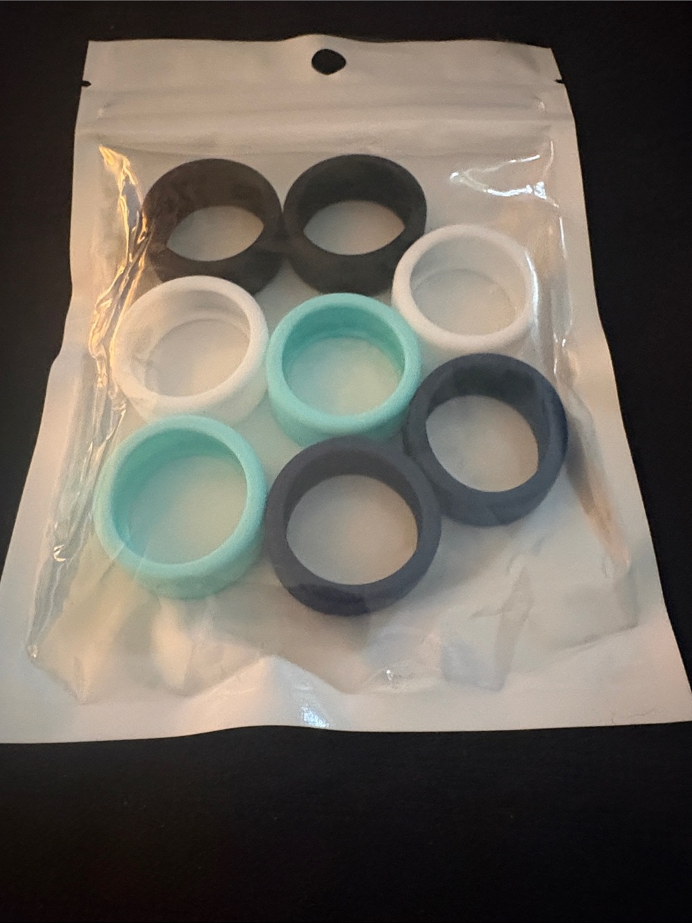 Silicone Phone Ring Grip Covers - White, Mint Green, Black (8 Pack)
